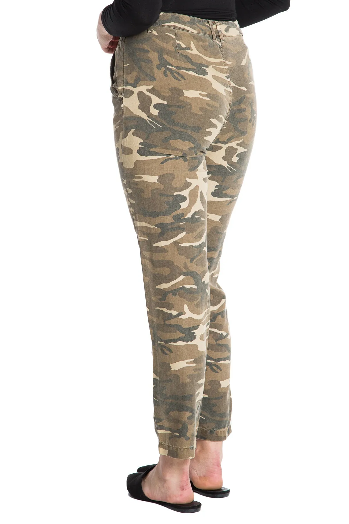 100% Silk relaxed pants in Aztec Camo