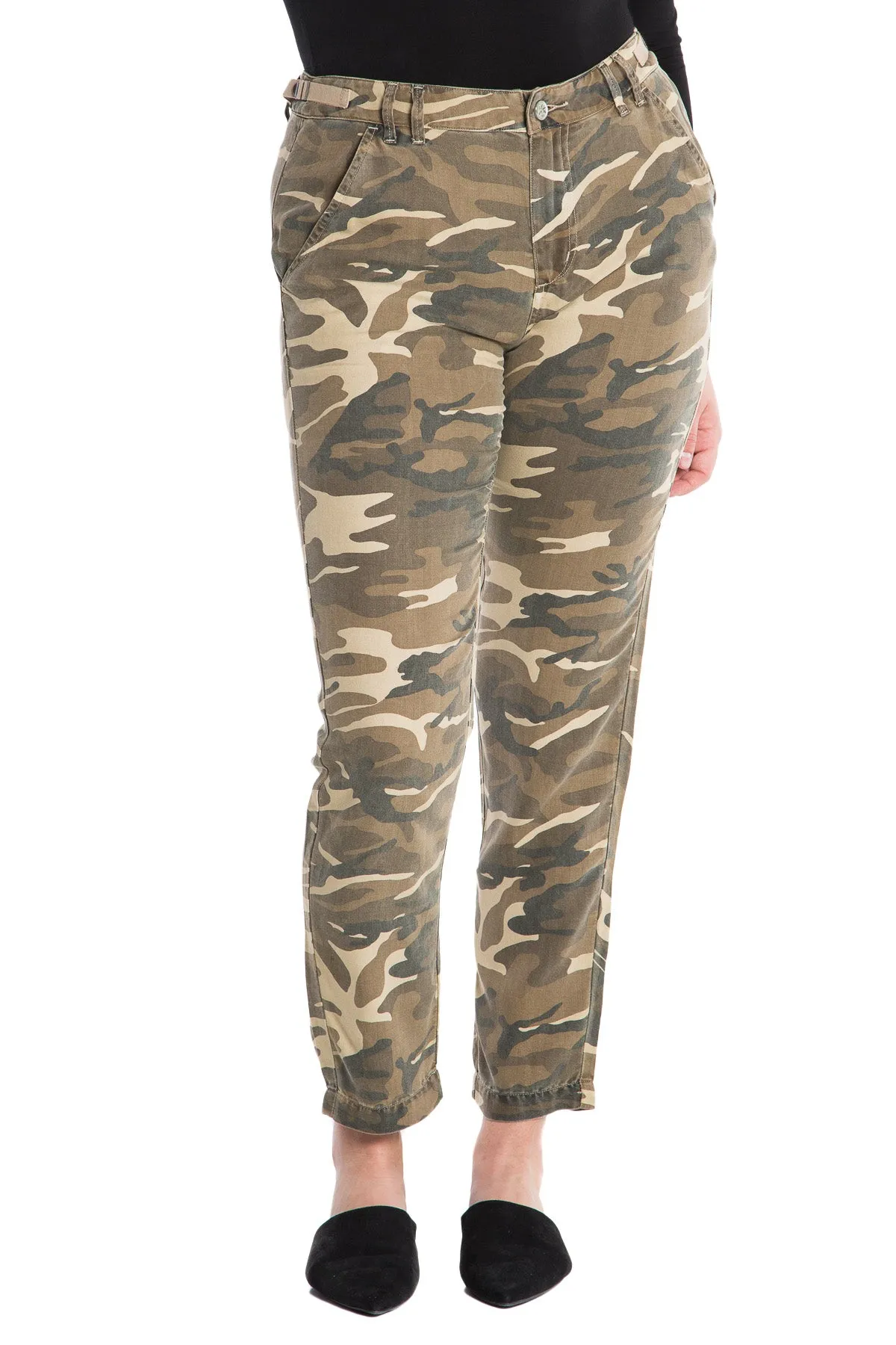 100% Silk relaxed pants in Aztec Camo