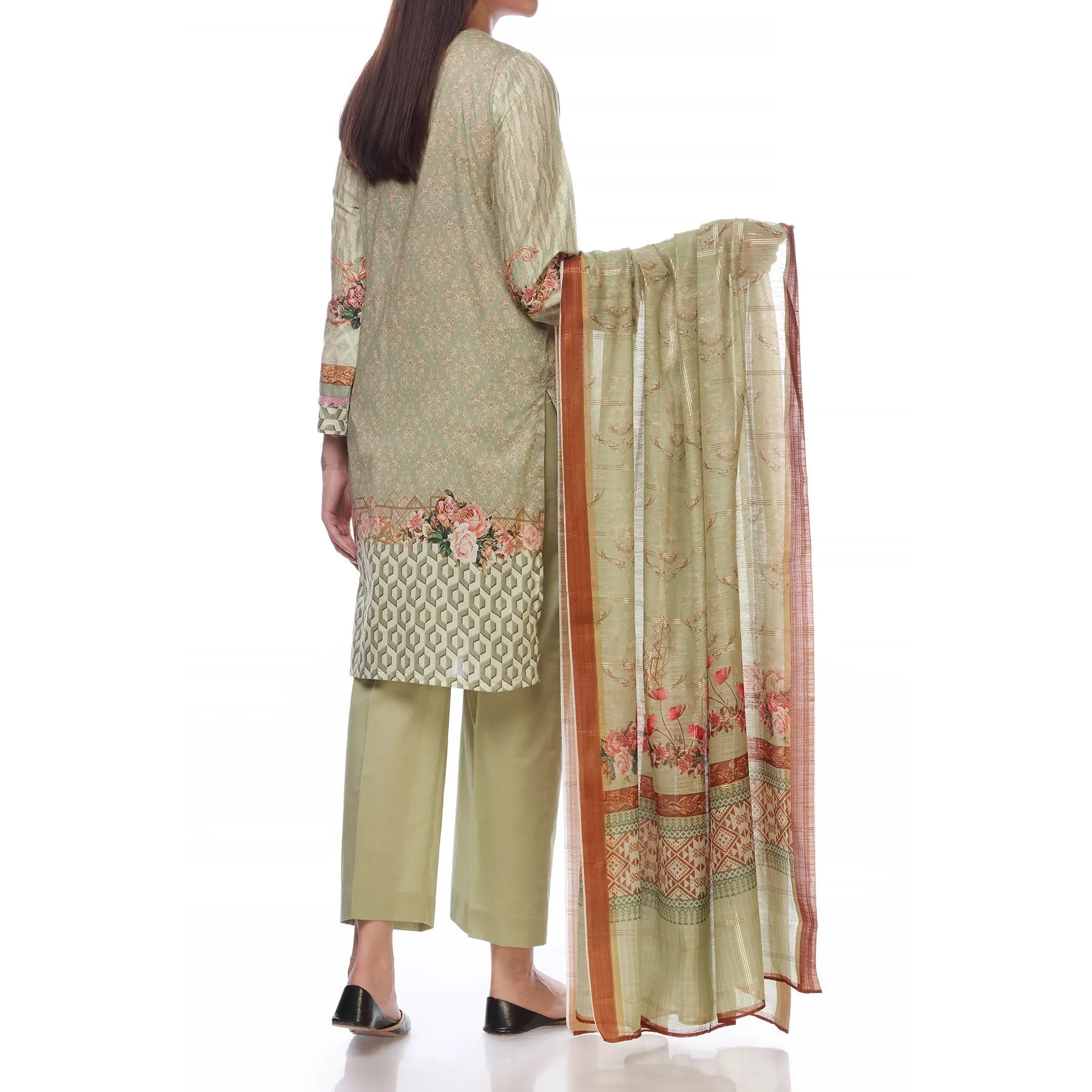 3PC- Digital Printed Lawn Embroidered Suit PS2342