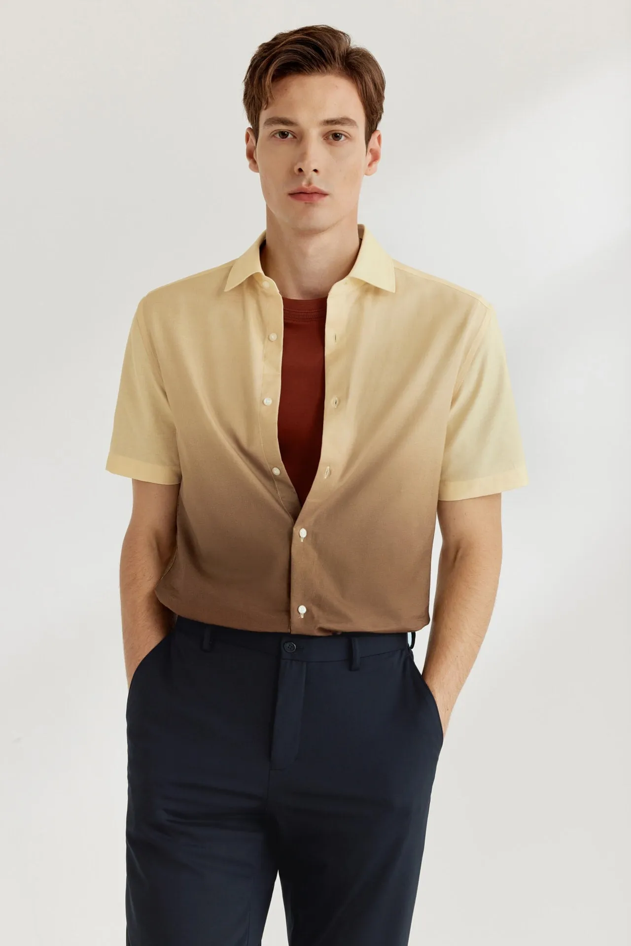 All Over Print Gradient Casual Shirt in Smart Fit