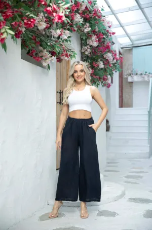 Anita Linen Pants - Black