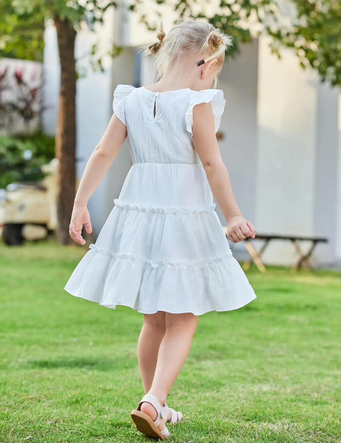 Arshiner Toddler Girls Dress Ruffle Sleeveless Tiered Swing Twirly Dresses