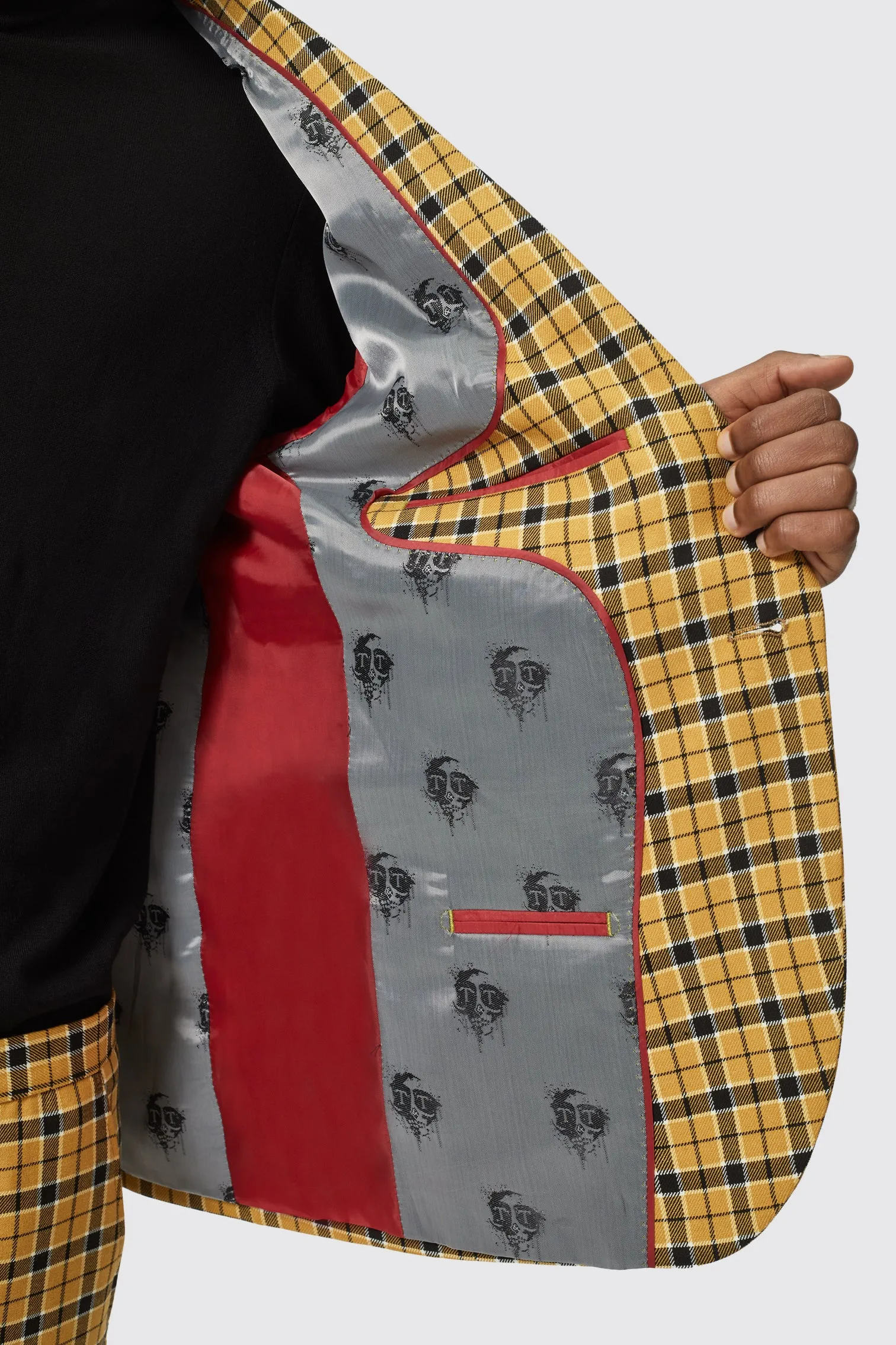 Austen Slim Fit Check Mustard Jacket - ARCHIVE
