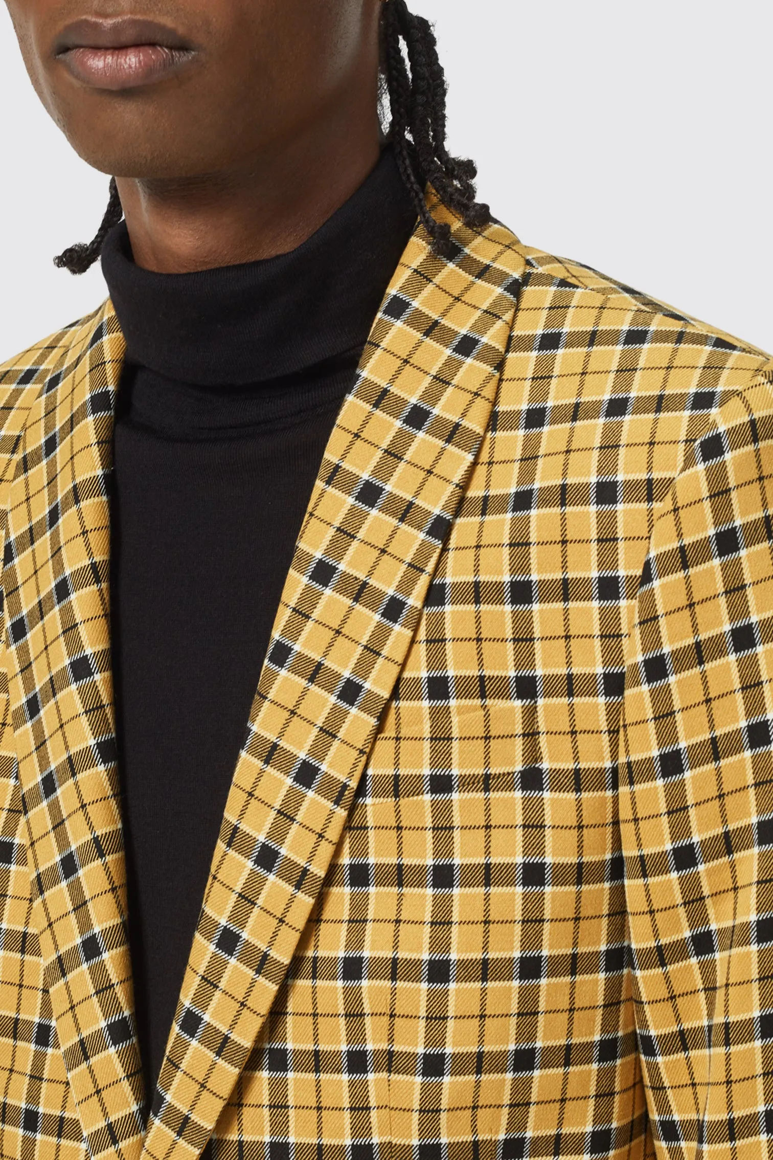 Austen Slim Fit Check Mustard Jacket - ARCHIVE