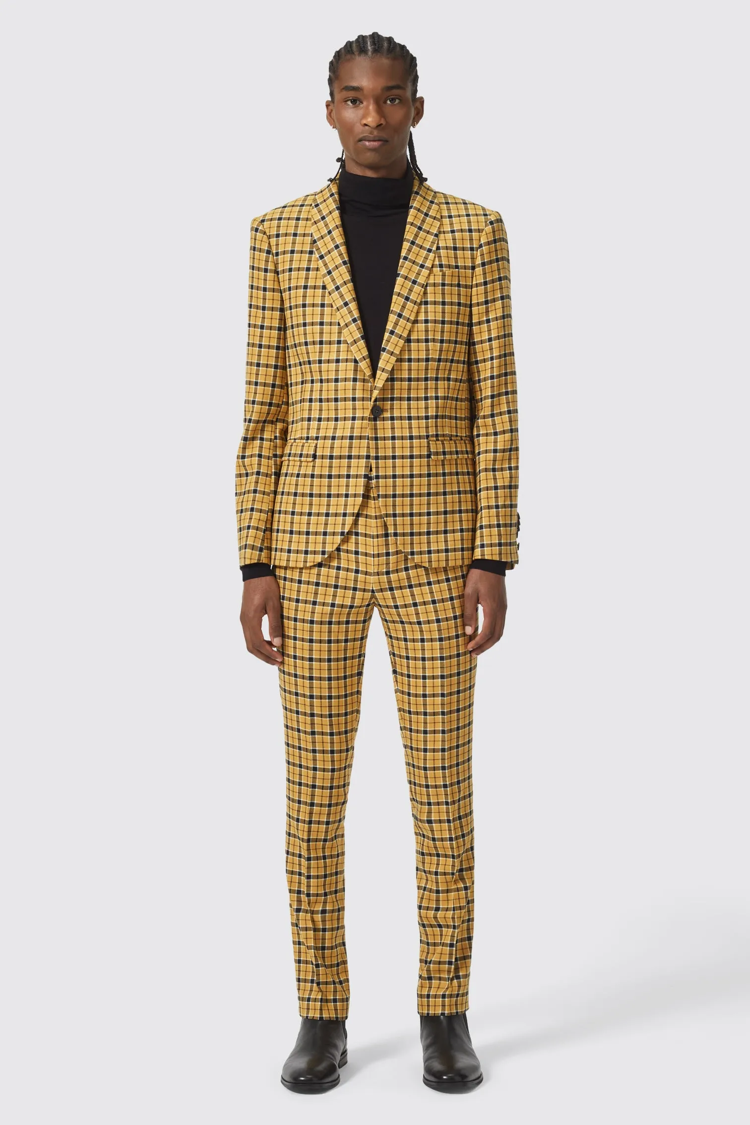 Austen Slim Fit Check Mustard Jacket - ARCHIVE