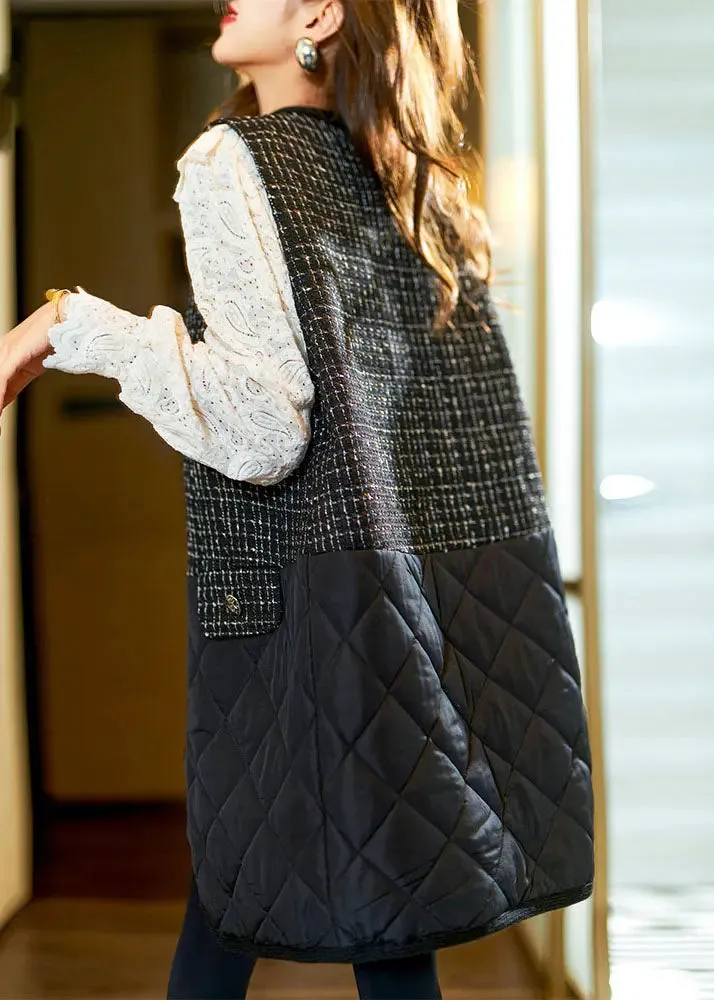 Black V Neck Fleece Waistcoat Sleeveless