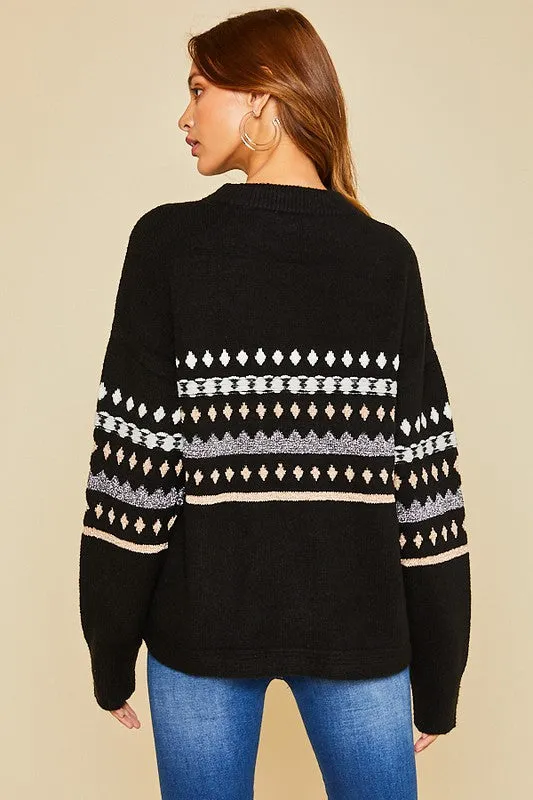Black Yarn Detail Sweater