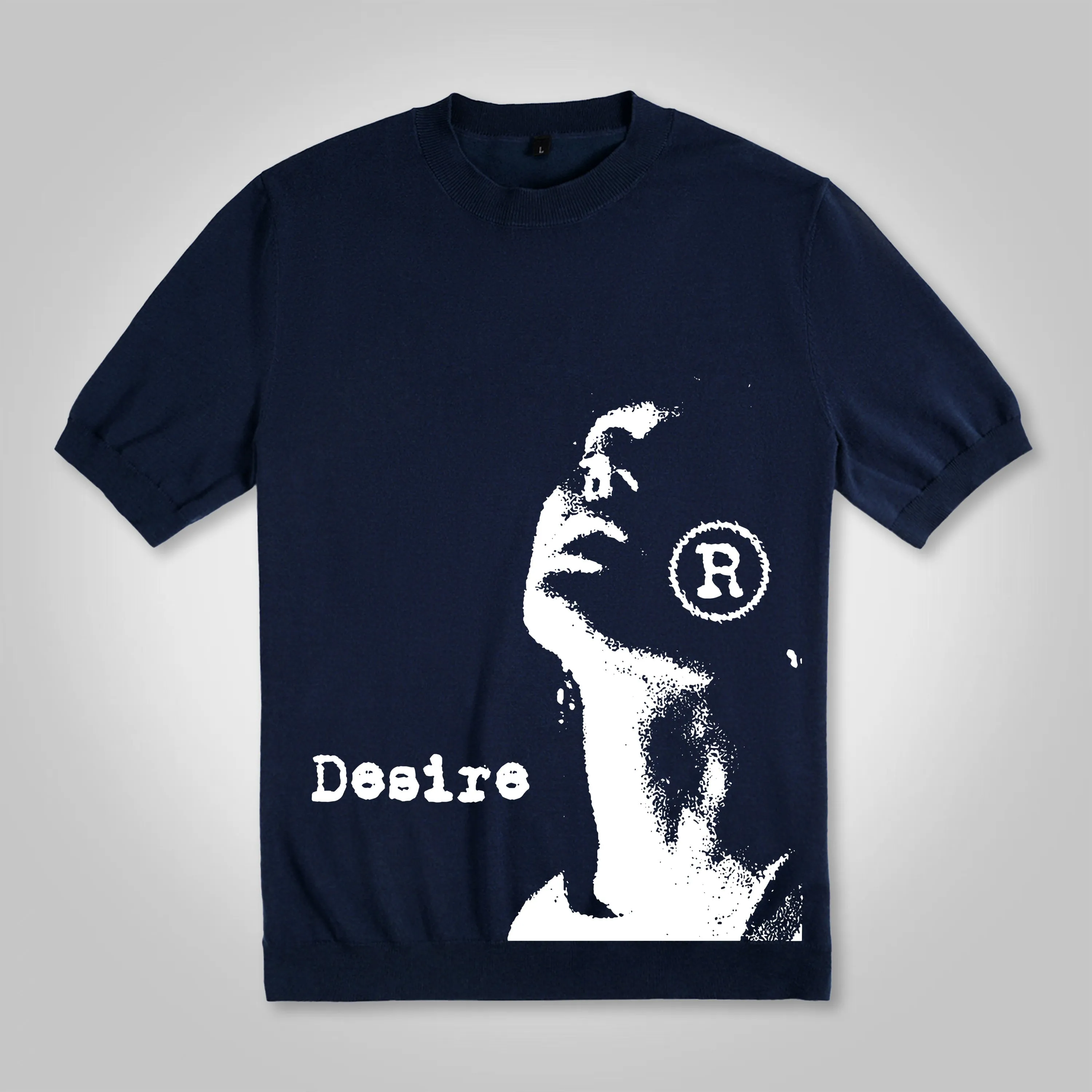 Blavra Vintage Portrait Print Cotton Knitted T-shirt