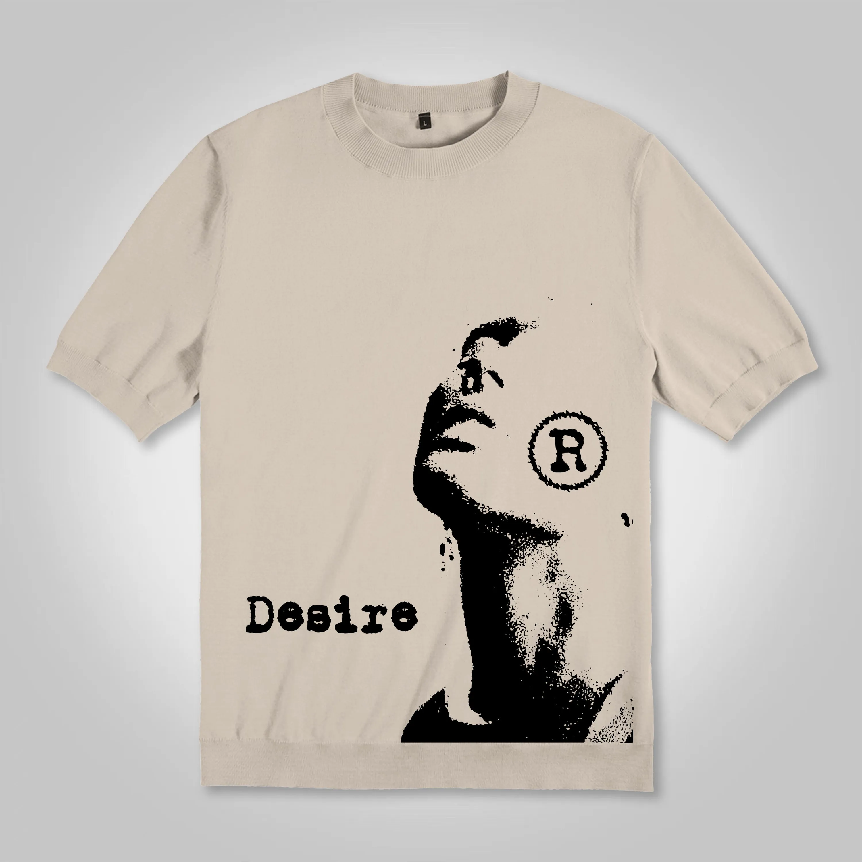 Blavra Vintage Portrait Print Cotton Knitted T-shirt