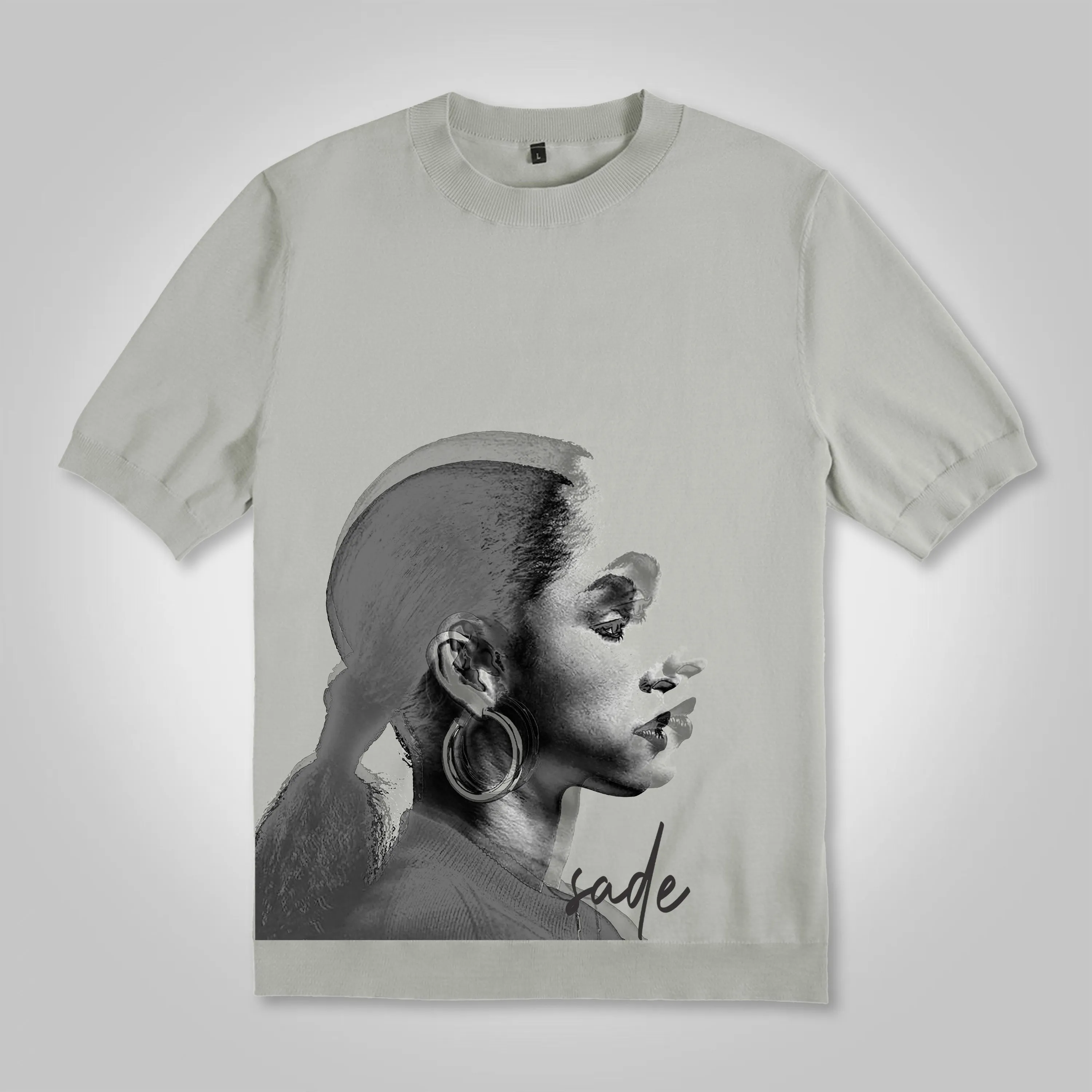 Blavra Vintage Sade Adu Print Cotton Knitted T-Shirt