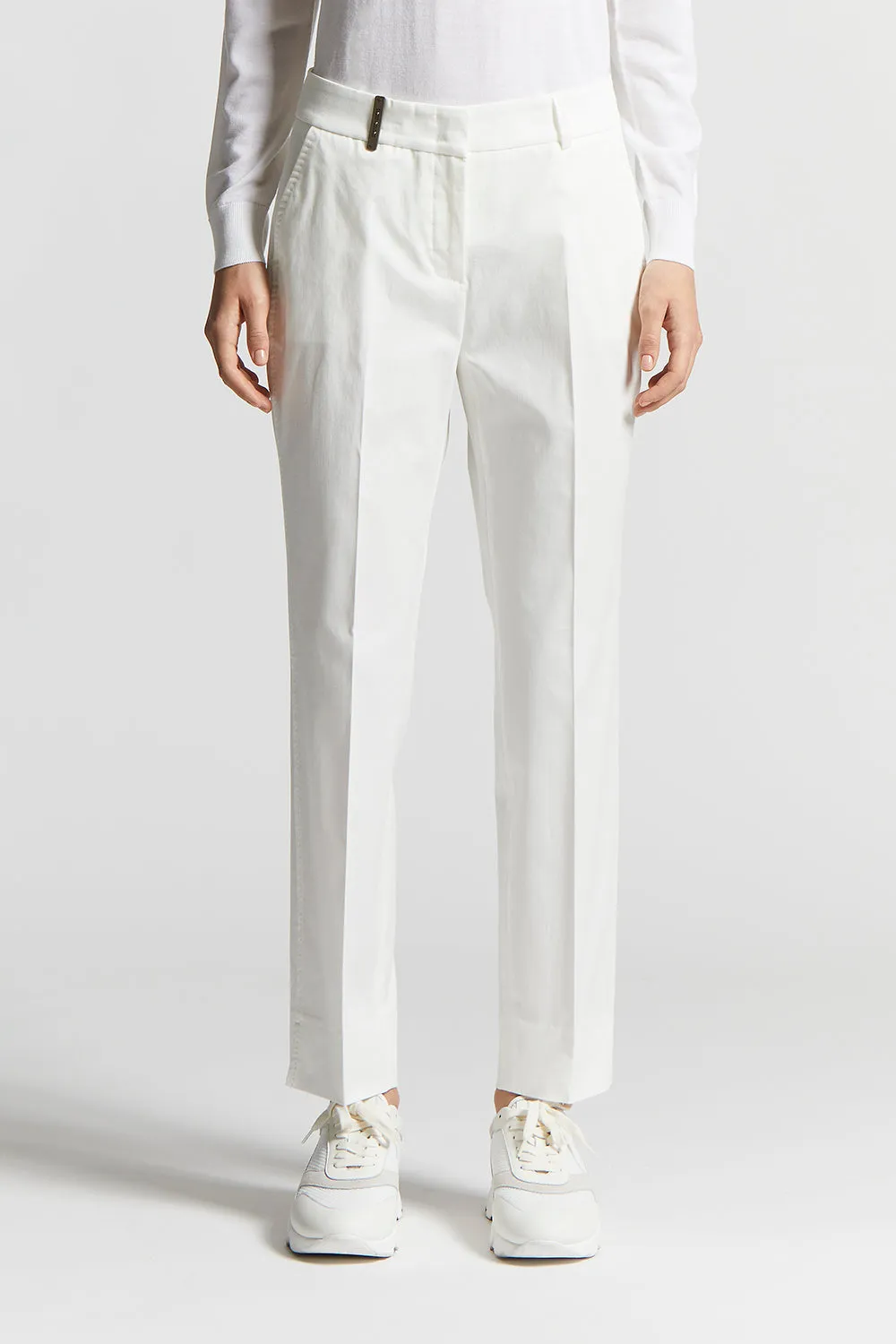 Brushed cotton gabardine trousers