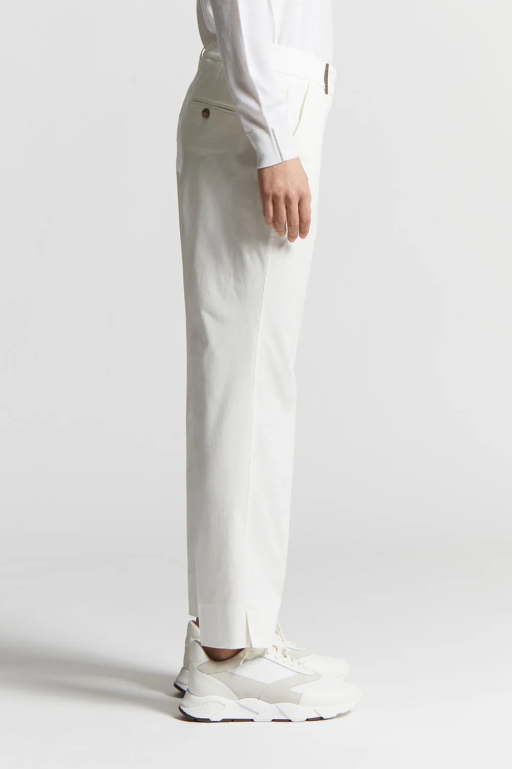 Brushed cotton gabardine trousers