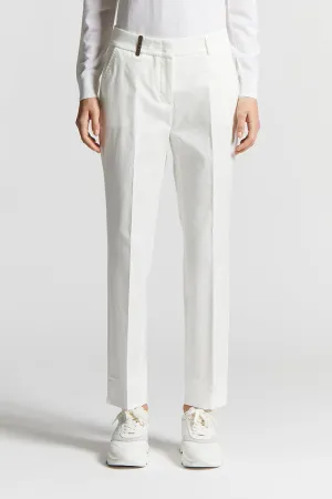 Brushed cotton gabardine trousers