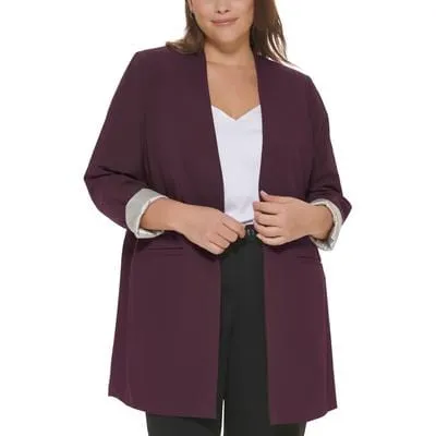 CALVIN KLEIN - Collarless MIDI Open-Front Blazer