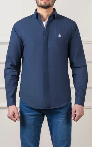 CASUAL SHIRT HIDDEN BUTTON DOWN COLLAR NAVY