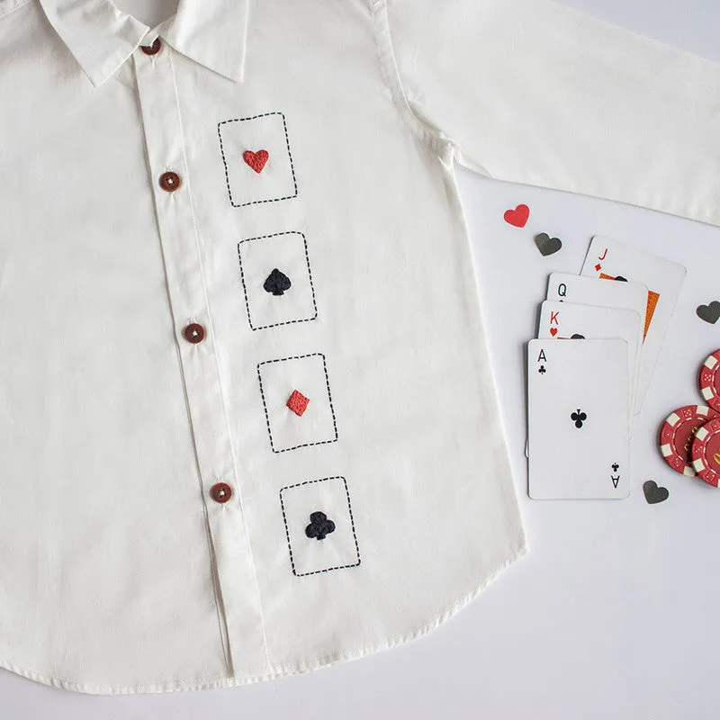 Cotton Party Shirt | Poker Themed | White