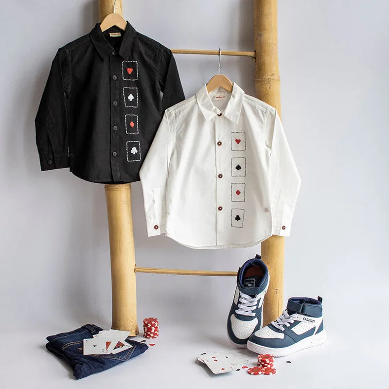 Cotton Party Shirt | Poker Themed | White