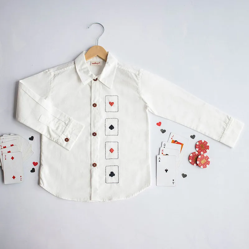 Cotton Party Shirt | Poker Themed | White