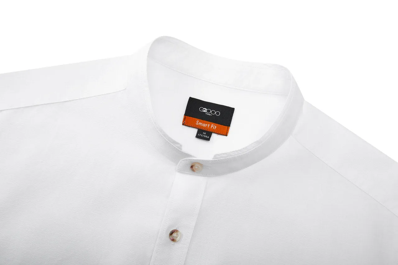 Cotton Stand Logo Shirt in Smart Fit