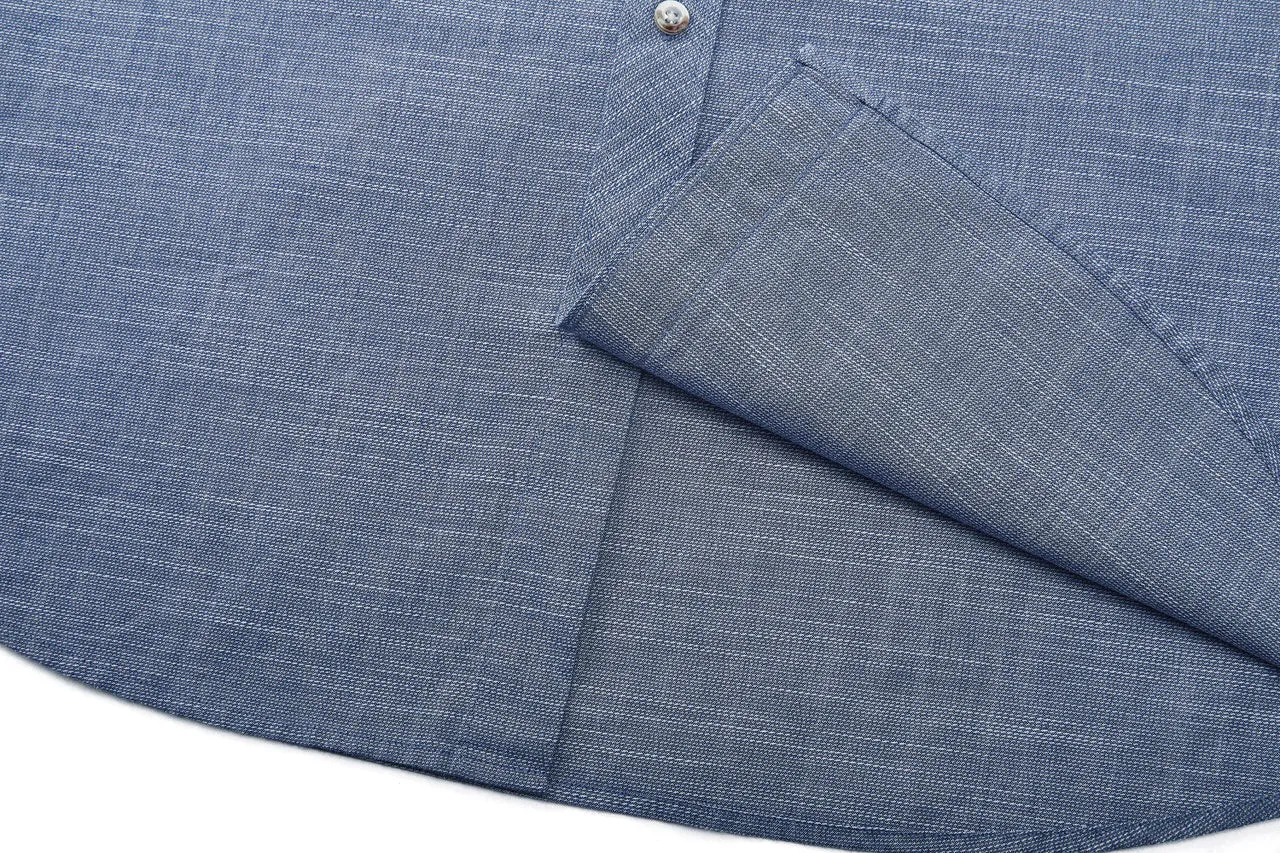 Cotton Stand Logo Shirt in Smart Fit