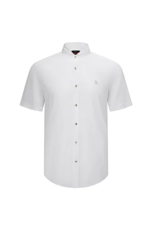 Cotton Stand Logo Shirt in Smart Fit