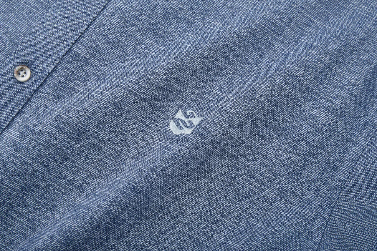 Cotton Stand Logo Shirt in Smart Fit