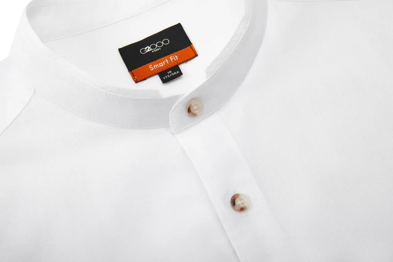 Cotton Stand Logo Shirt in Smart Fit