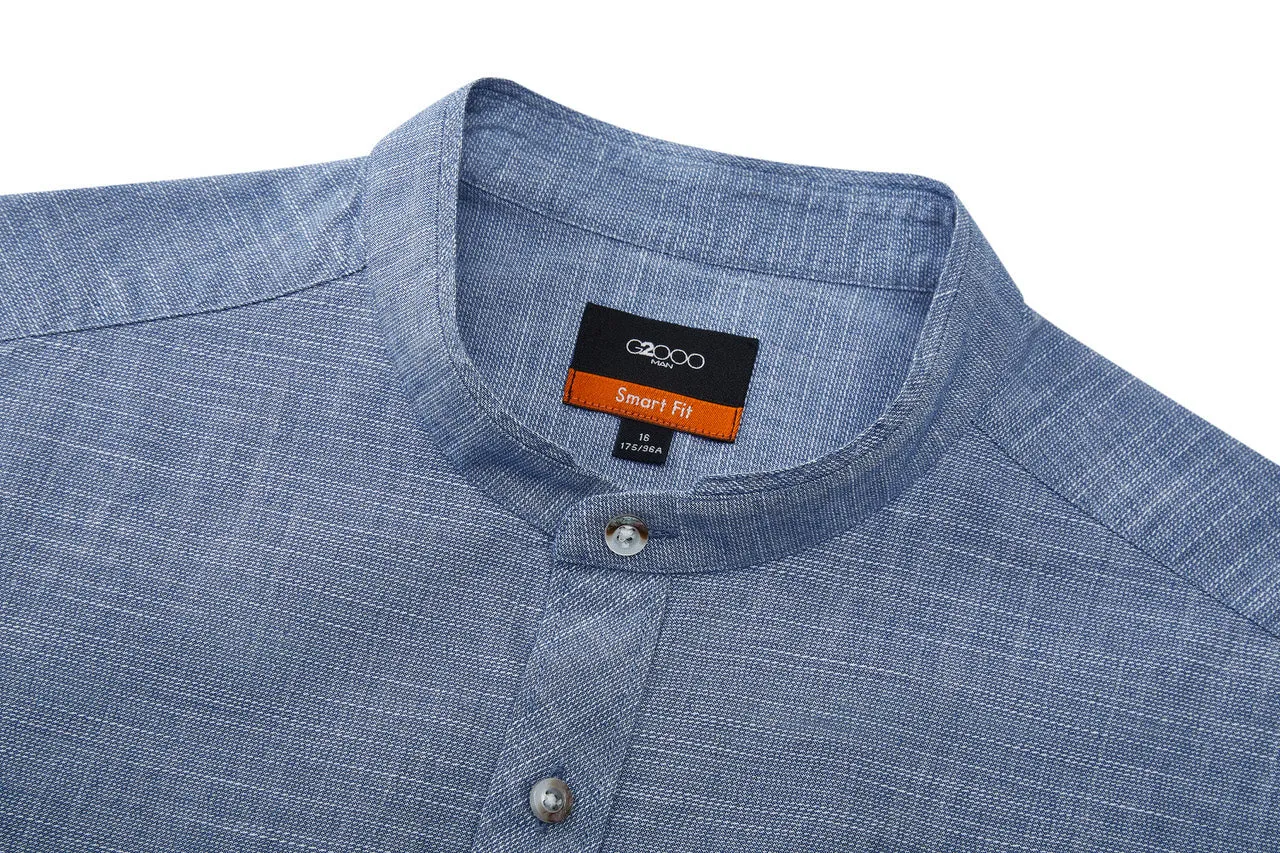 Cotton Stand Logo Shirt in Smart Fit