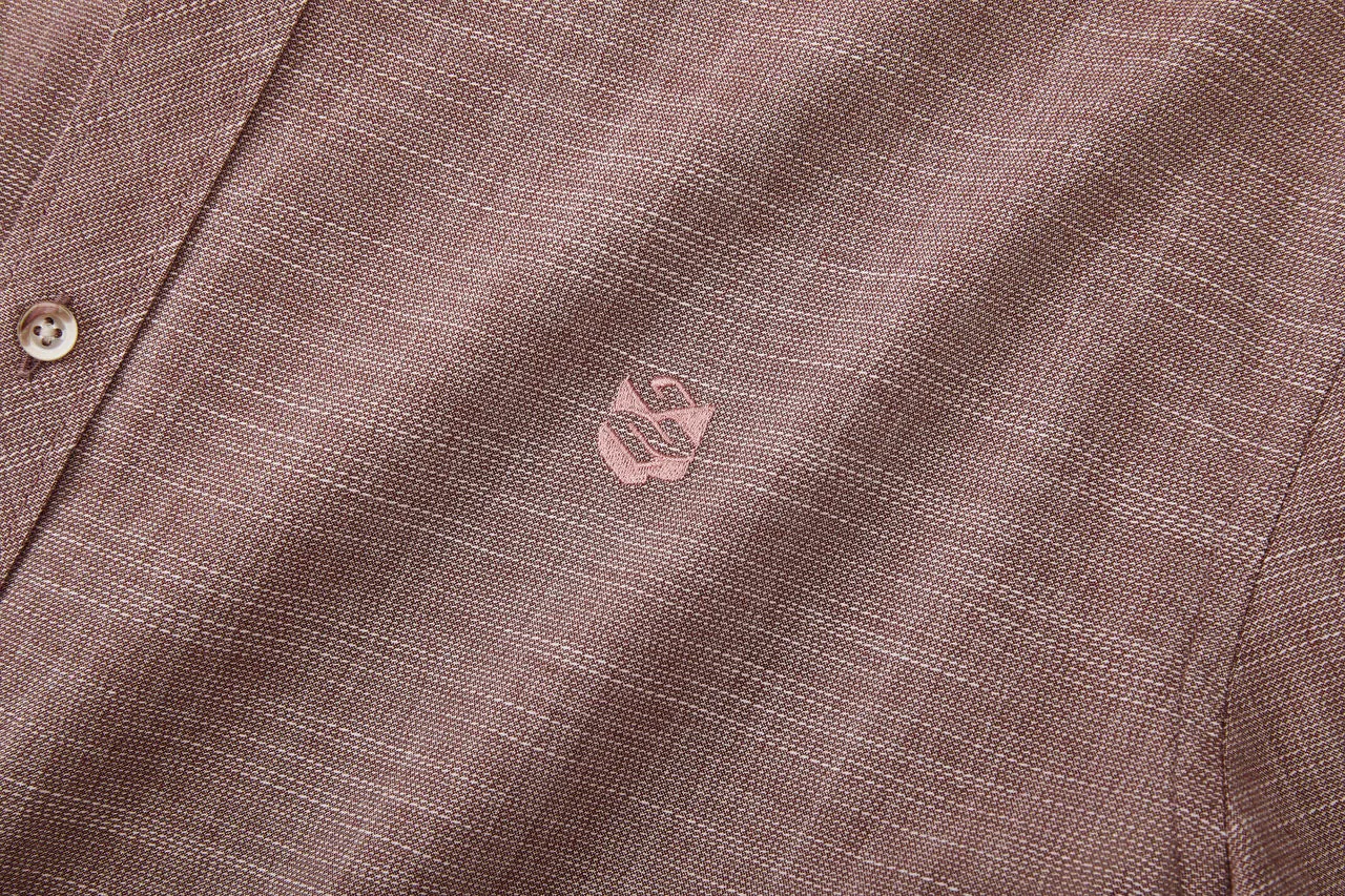 Cotton Stand Logo Shirt in Smart Fit