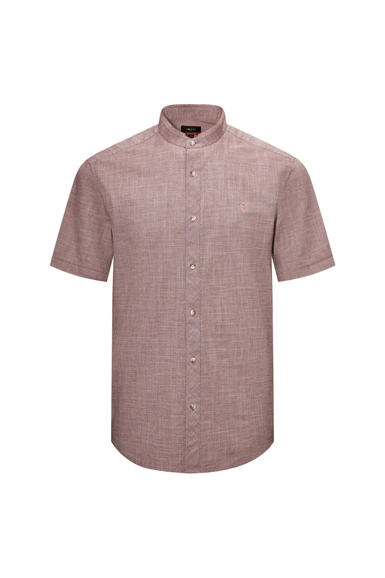 Cotton Stand Logo Shirt in Smart Fit