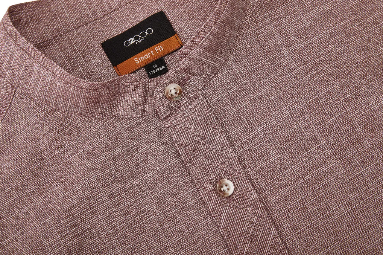 Cotton Stand Logo Shirt in Smart Fit