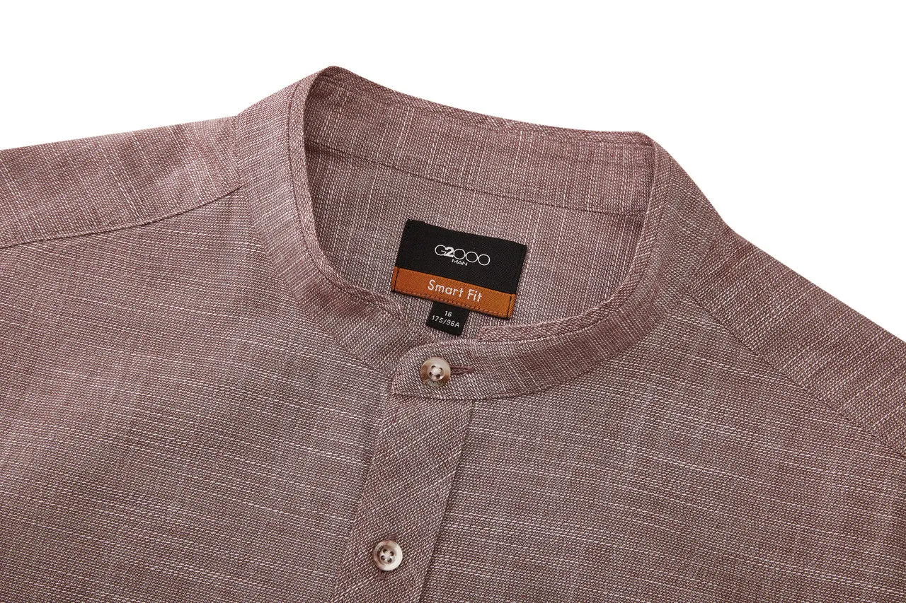 Cotton Stand Logo Shirt in Smart Fit
