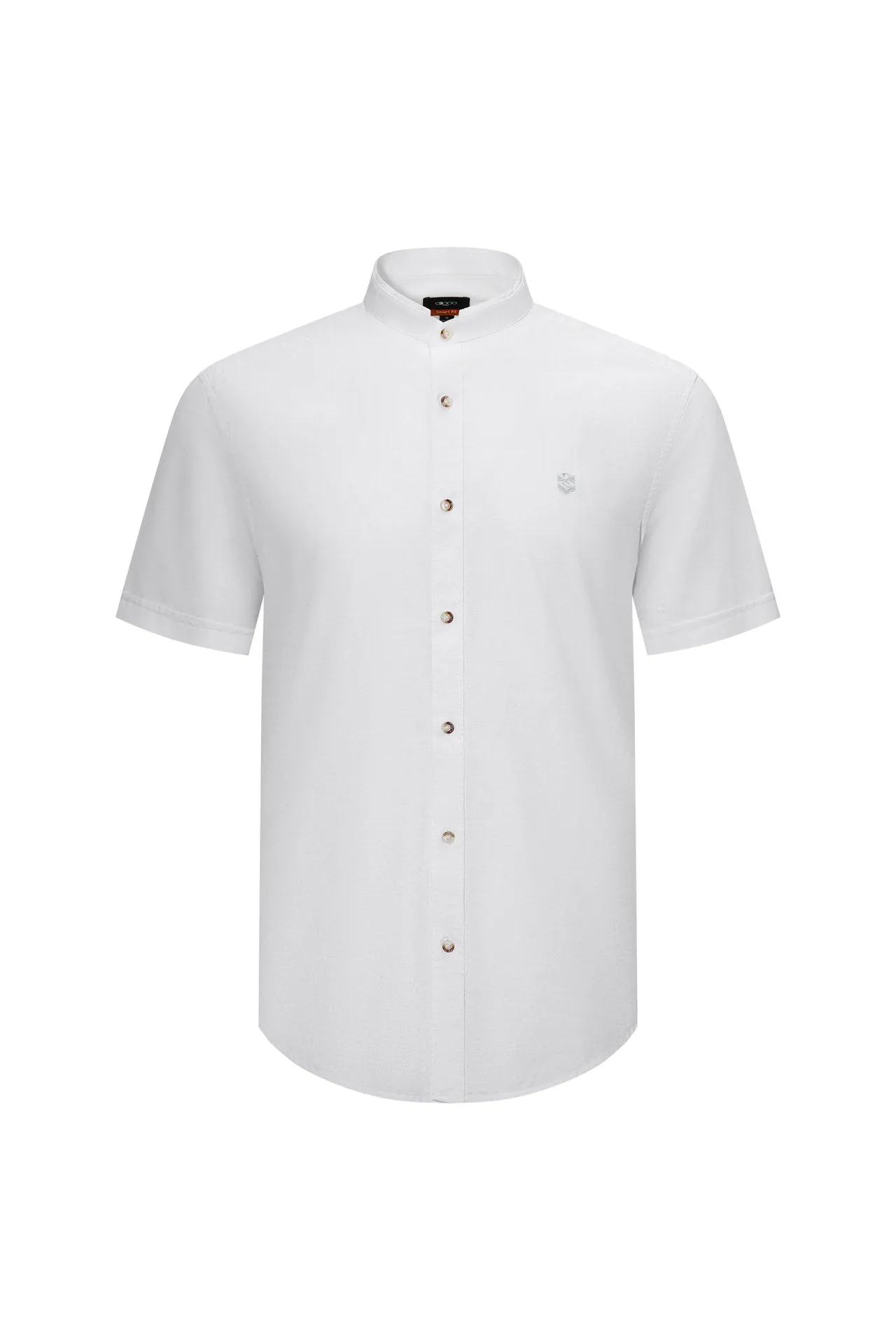 Cotton Stand Logo Shirt in Smart Fit