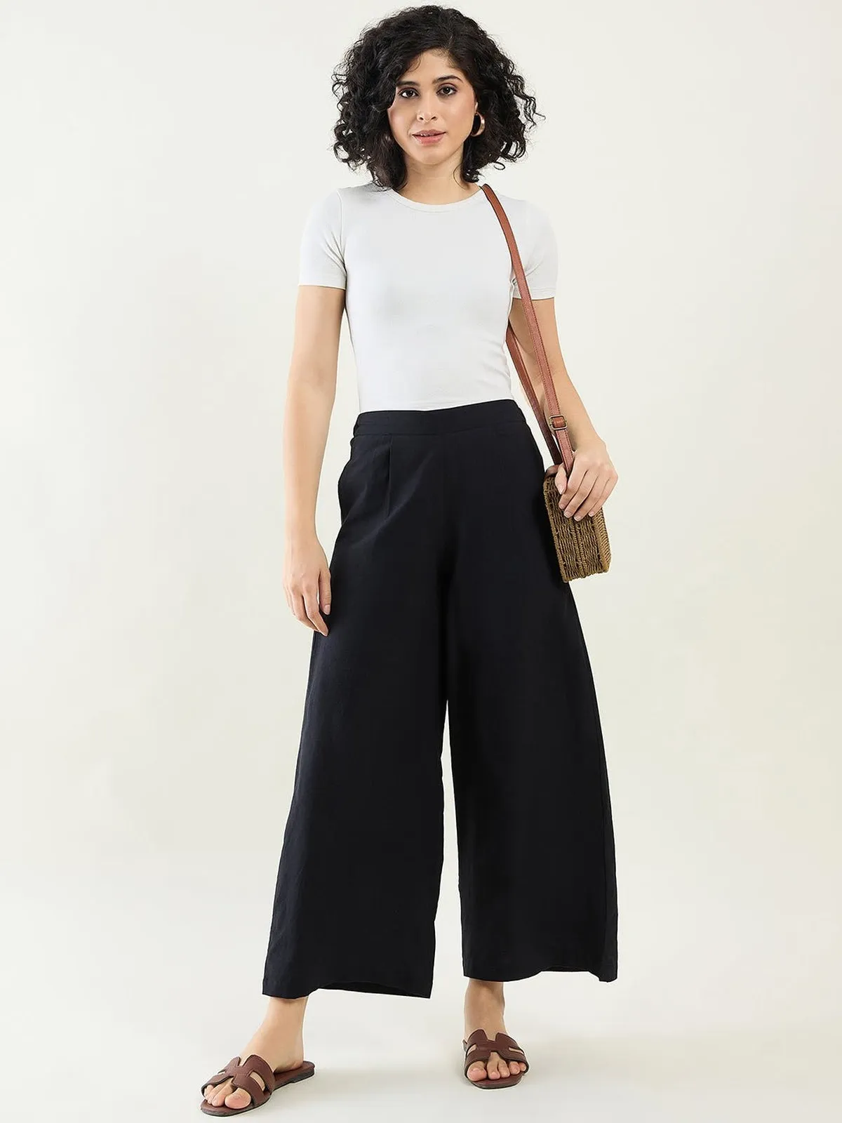 Cotton Wide Leg Pants