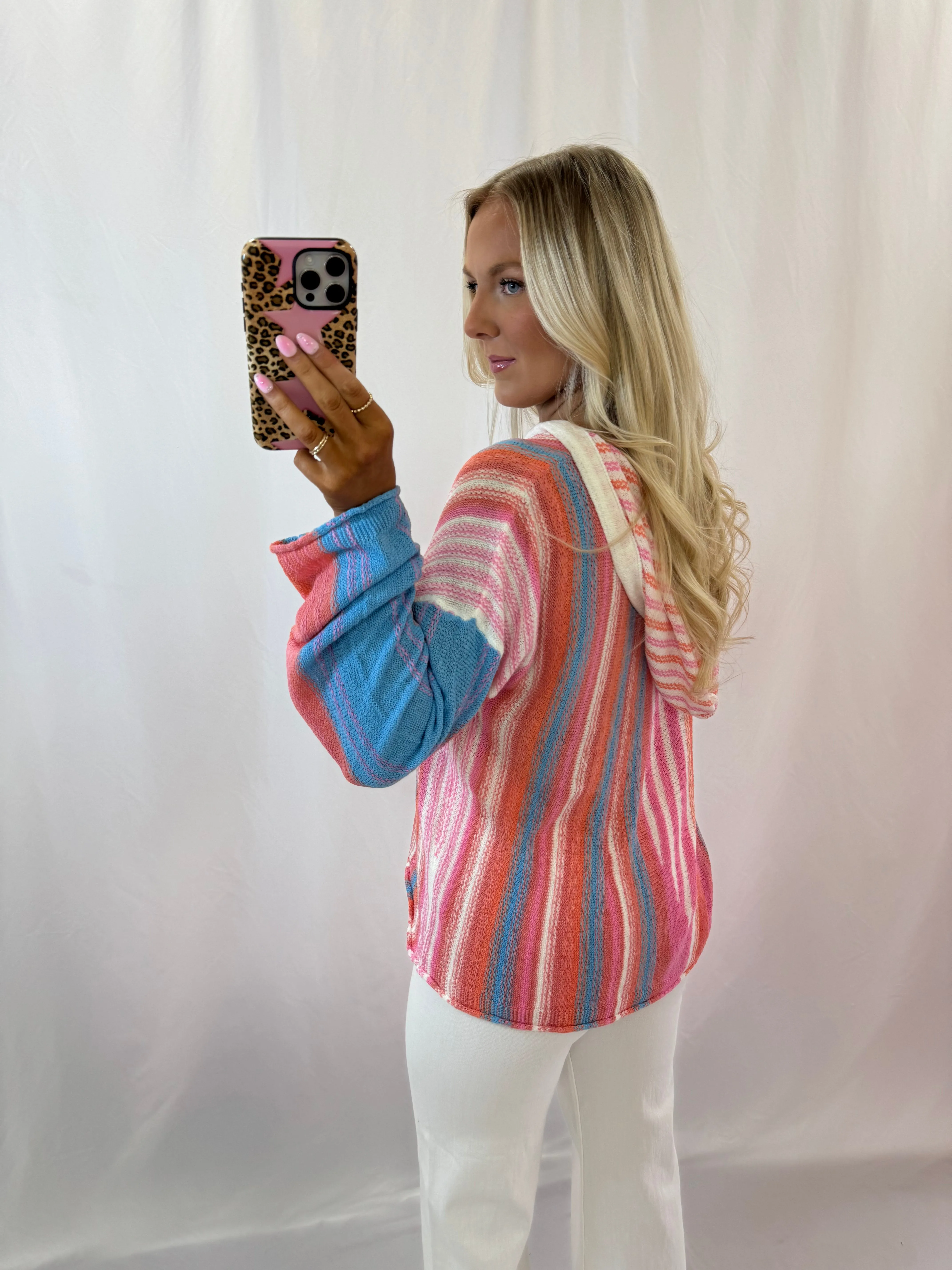 Cozy   Colorful Hooded Top💖 2 smalls left