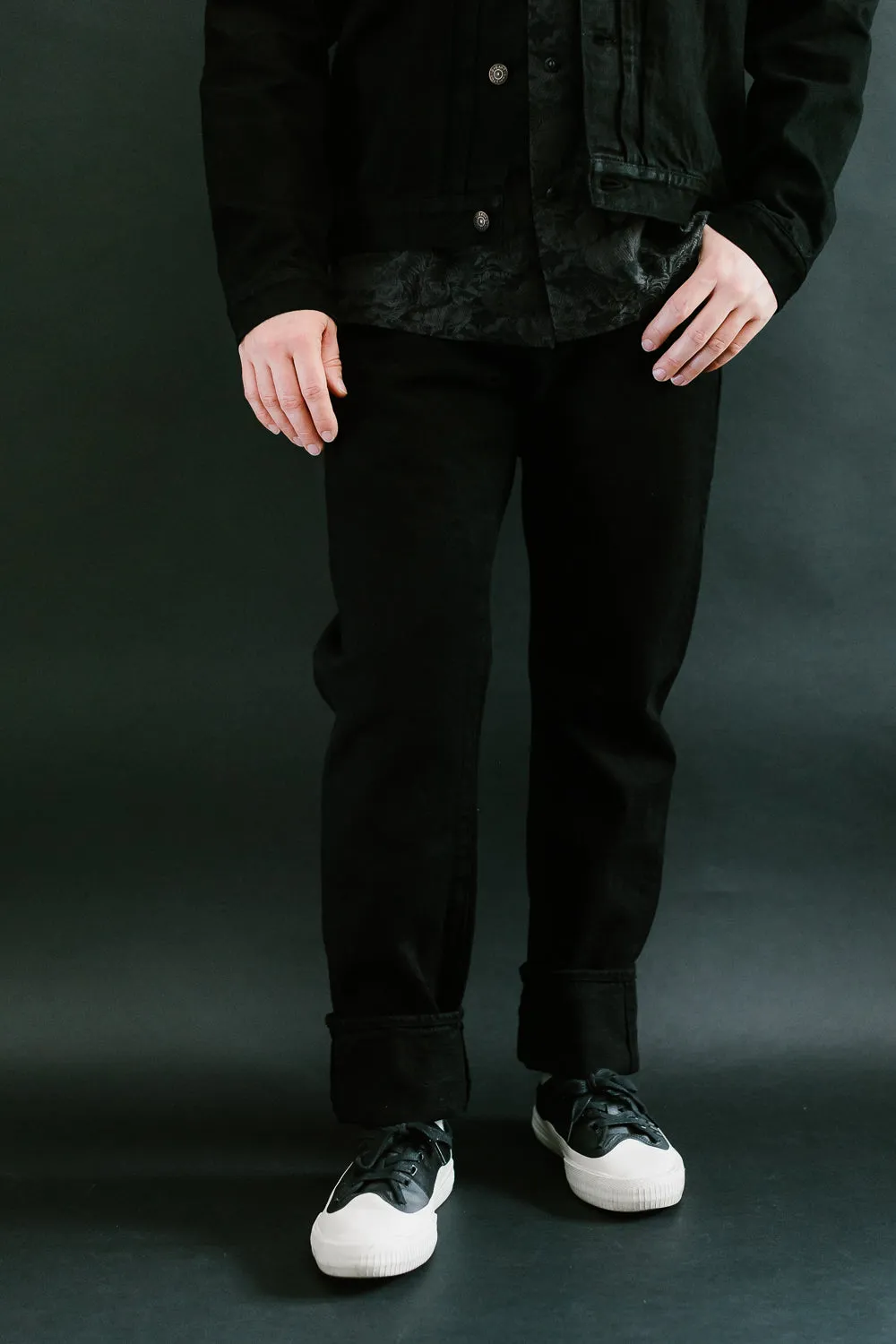 14oz Kurozome Relaxed Taper Selvedge Jeans - Black
