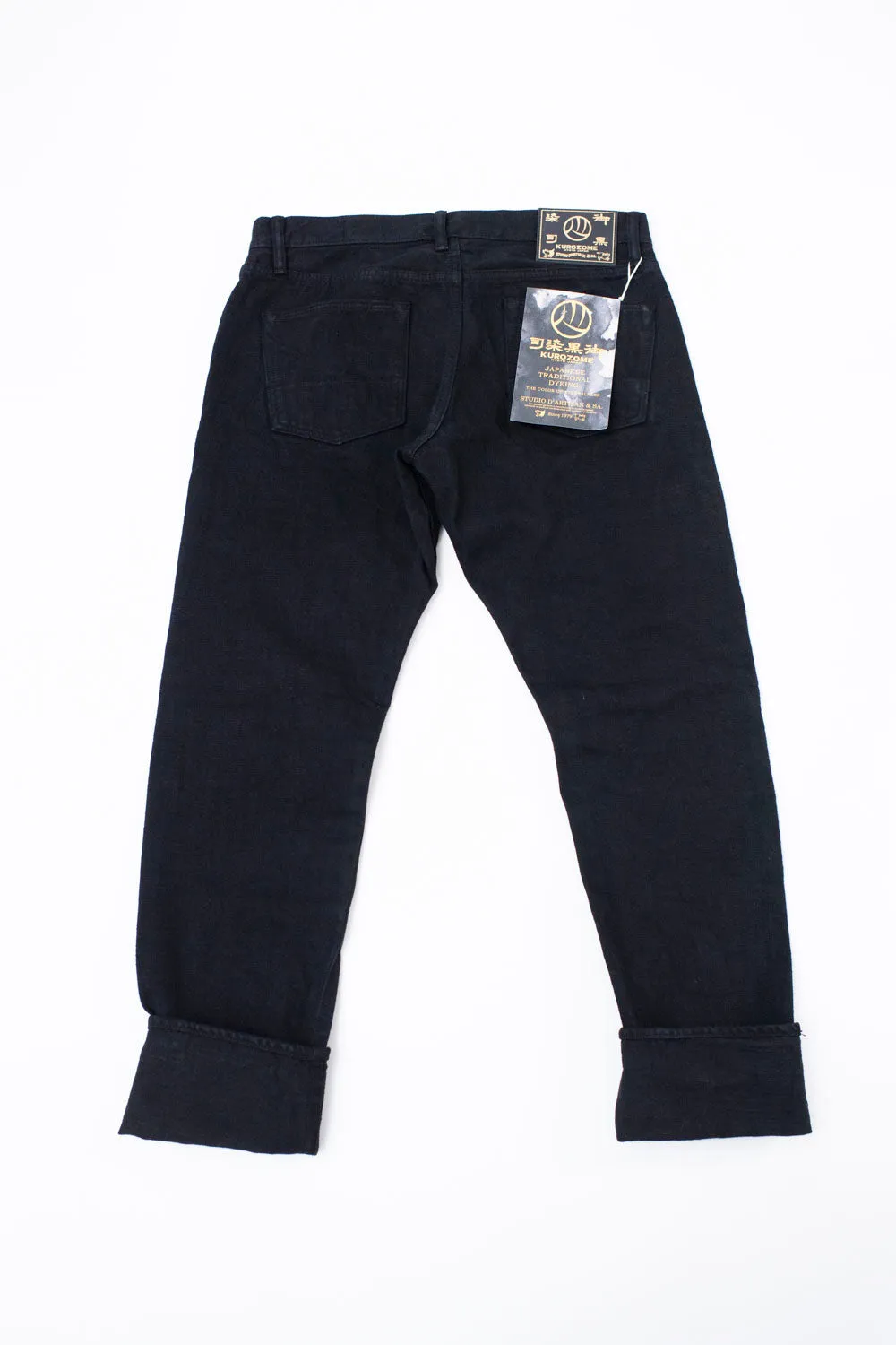 14oz Kurozome Relaxed Taper Selvedge Jeans - Black