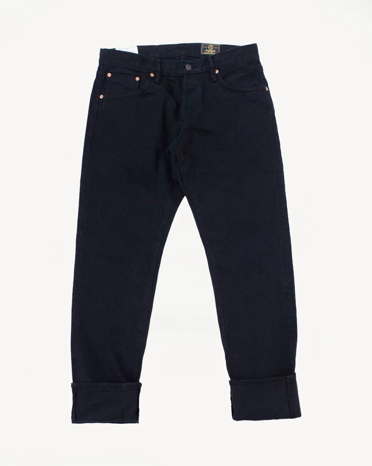 14oz Kurozome Relaxed Taper Selvedge Jeans - Black