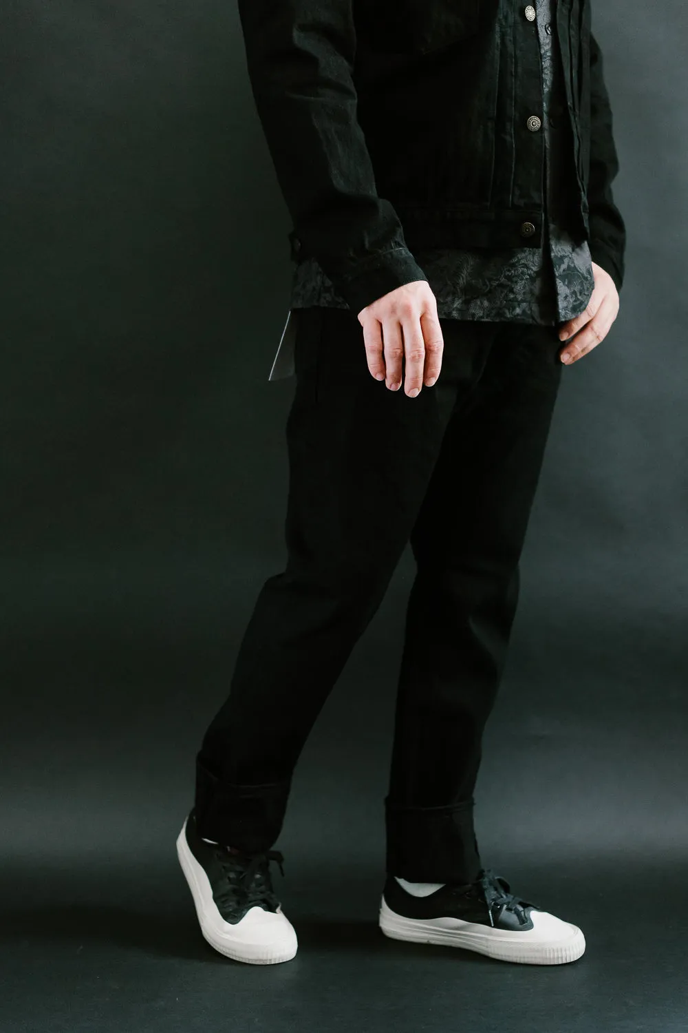 14oz Kurozome Relaxed Taper Selvedge Jeans - Black