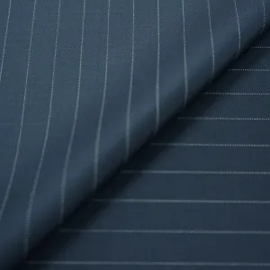 Dark Blue Pin Stripe Dormeuil Wool Millennial Fabric