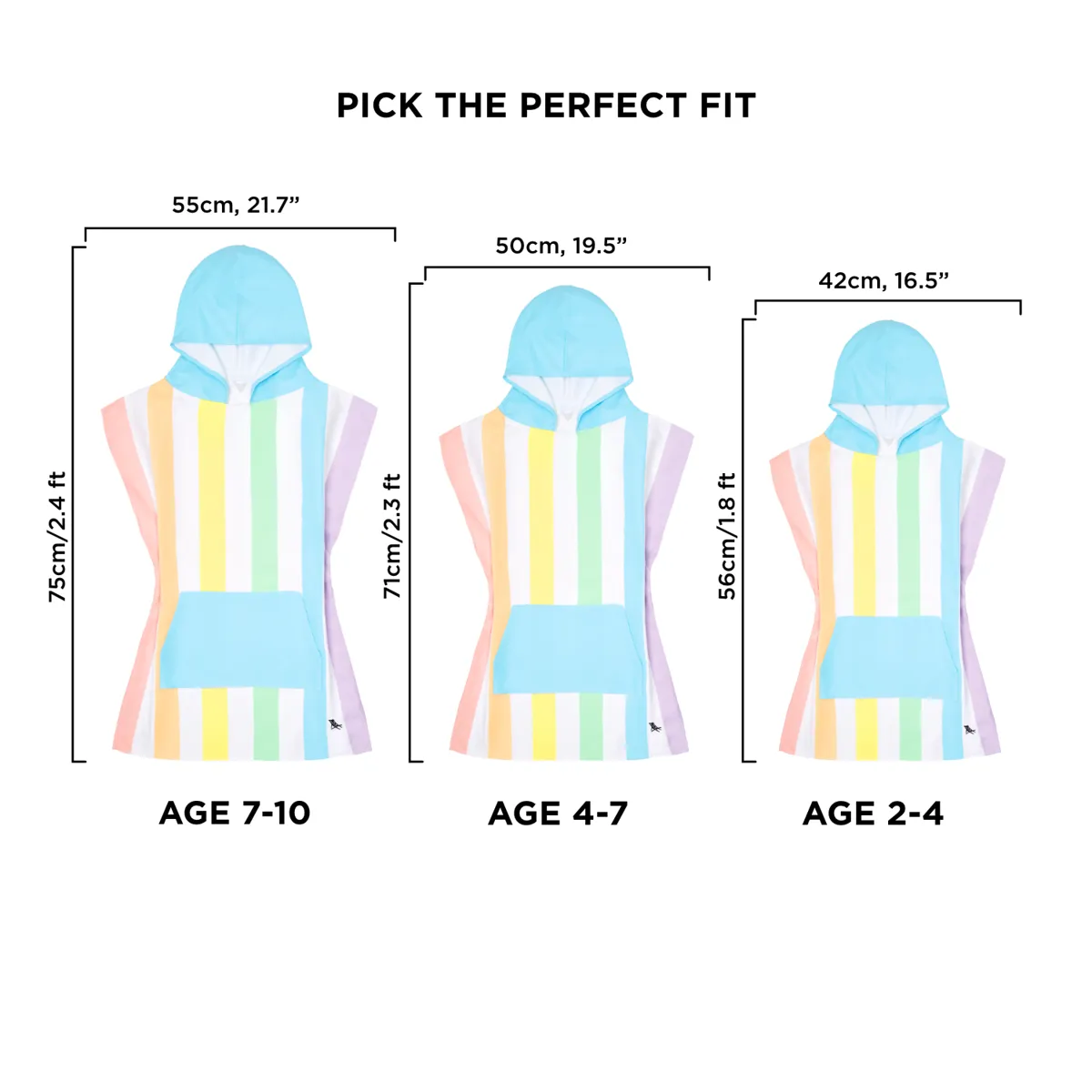 Dock & Bay Poncho Kids - Unicorn Waves - Customised Embroidery Personalised for You - Outlet