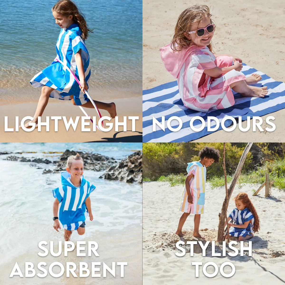Dock & Bay Poncho Kids - Unicorn Waves - Customized Embroidery Personalized for You - Outlet