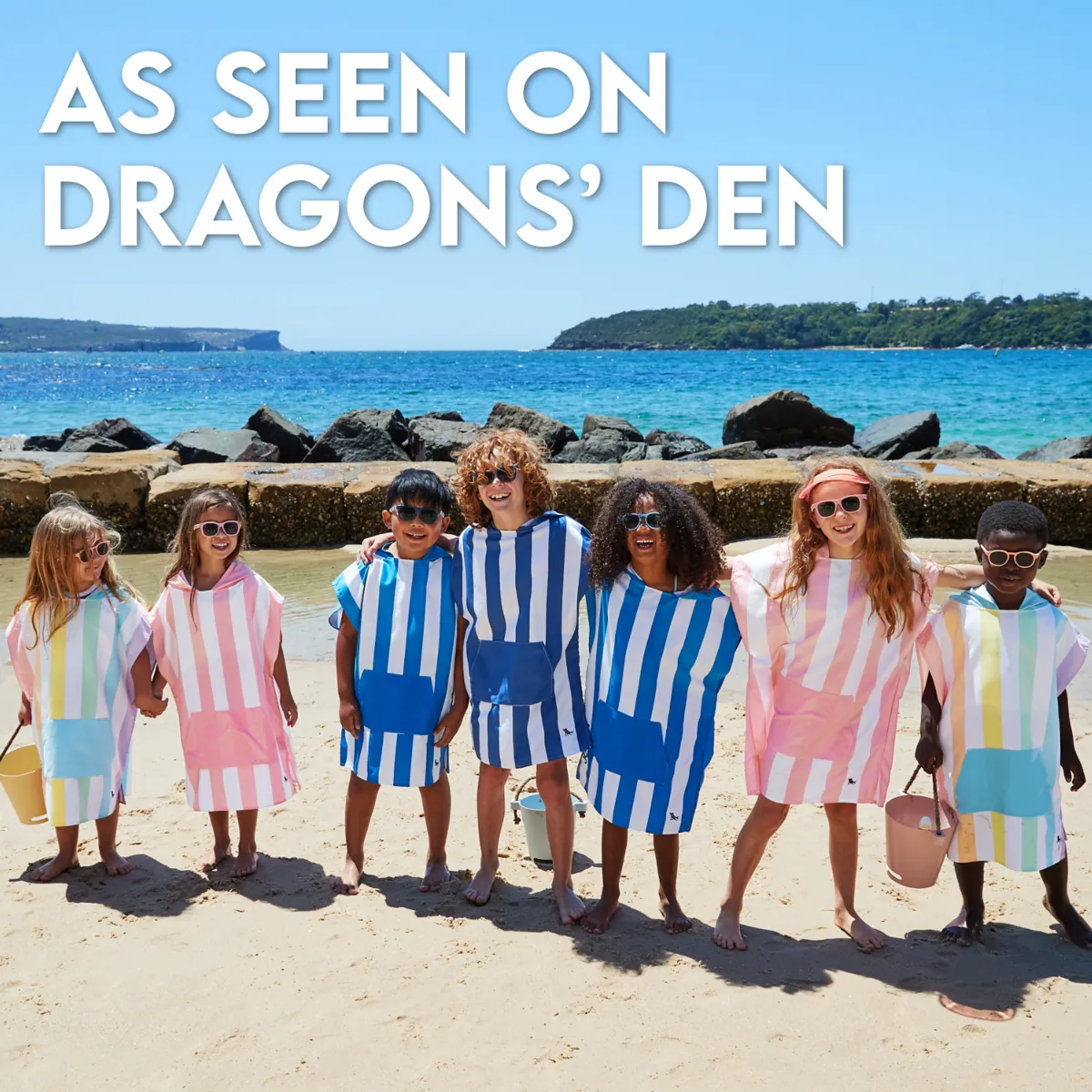Dock & Bay Poncho Kids - Unicorn Waves - Customized Embroidery Personalized for You - Outlet