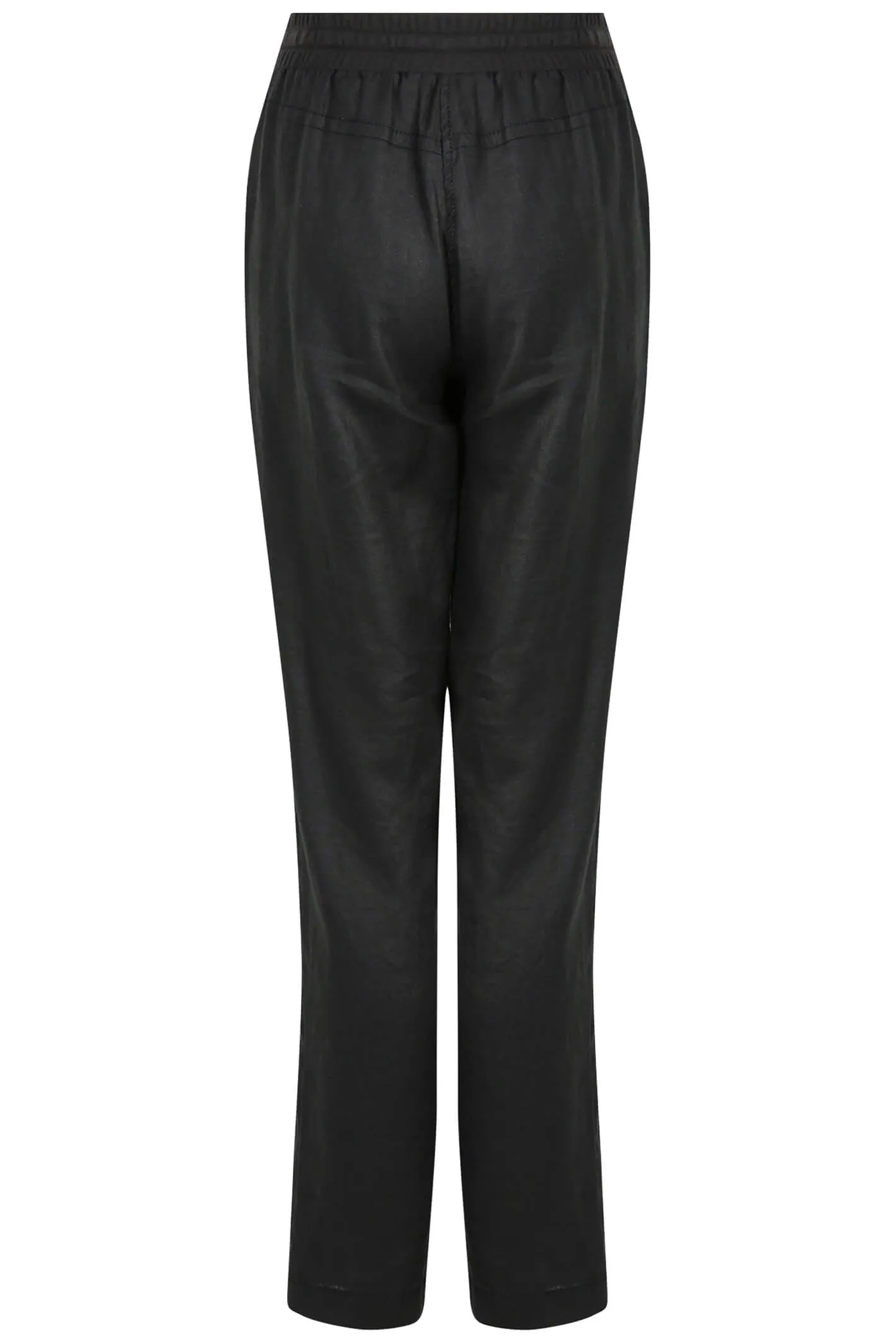 Doris Streich 854 135 Black Linen Full Length Trousers