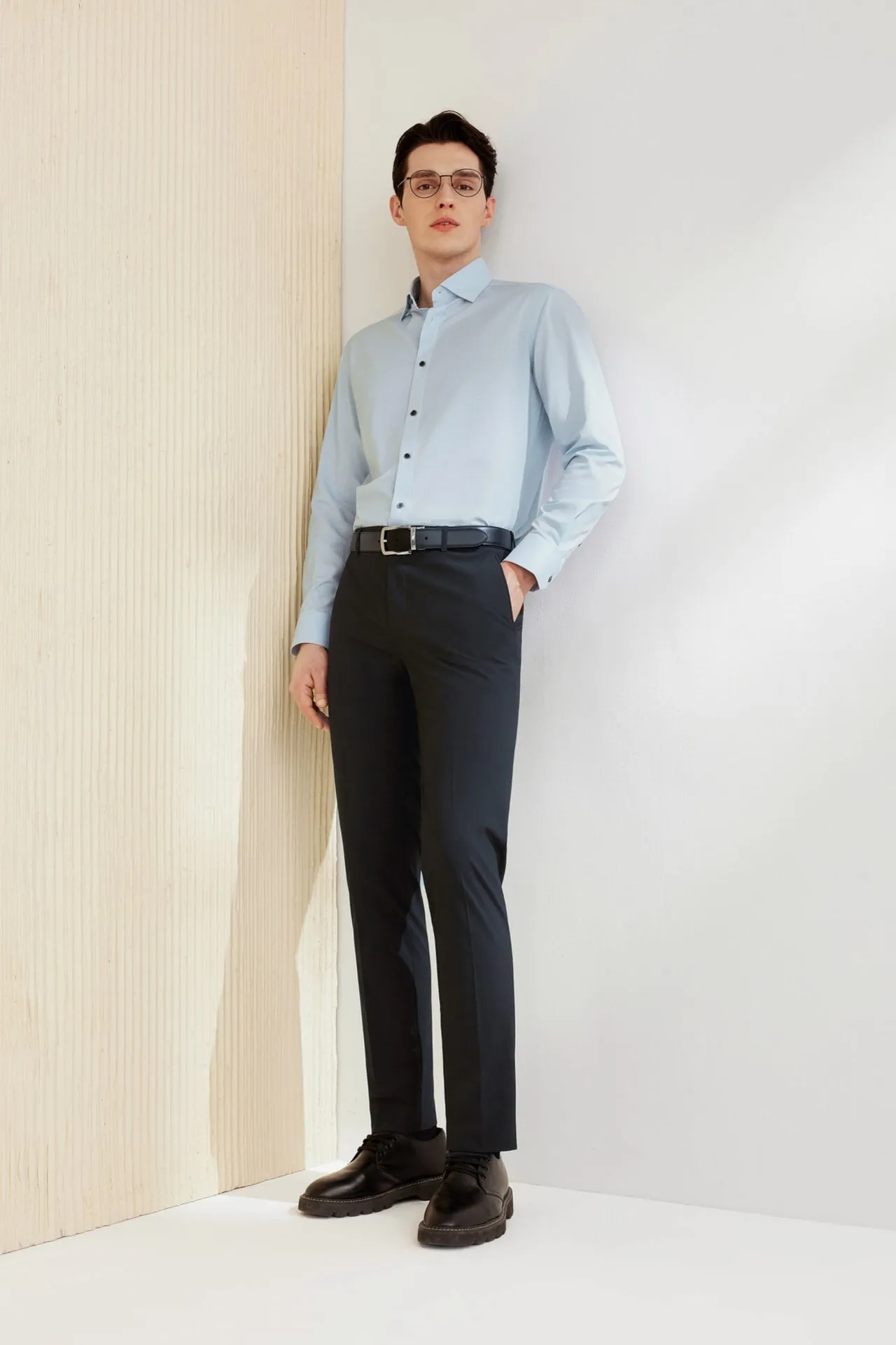 Dry Wicking & Stretch Check Shirt in Smart Fit Long Sleeve
