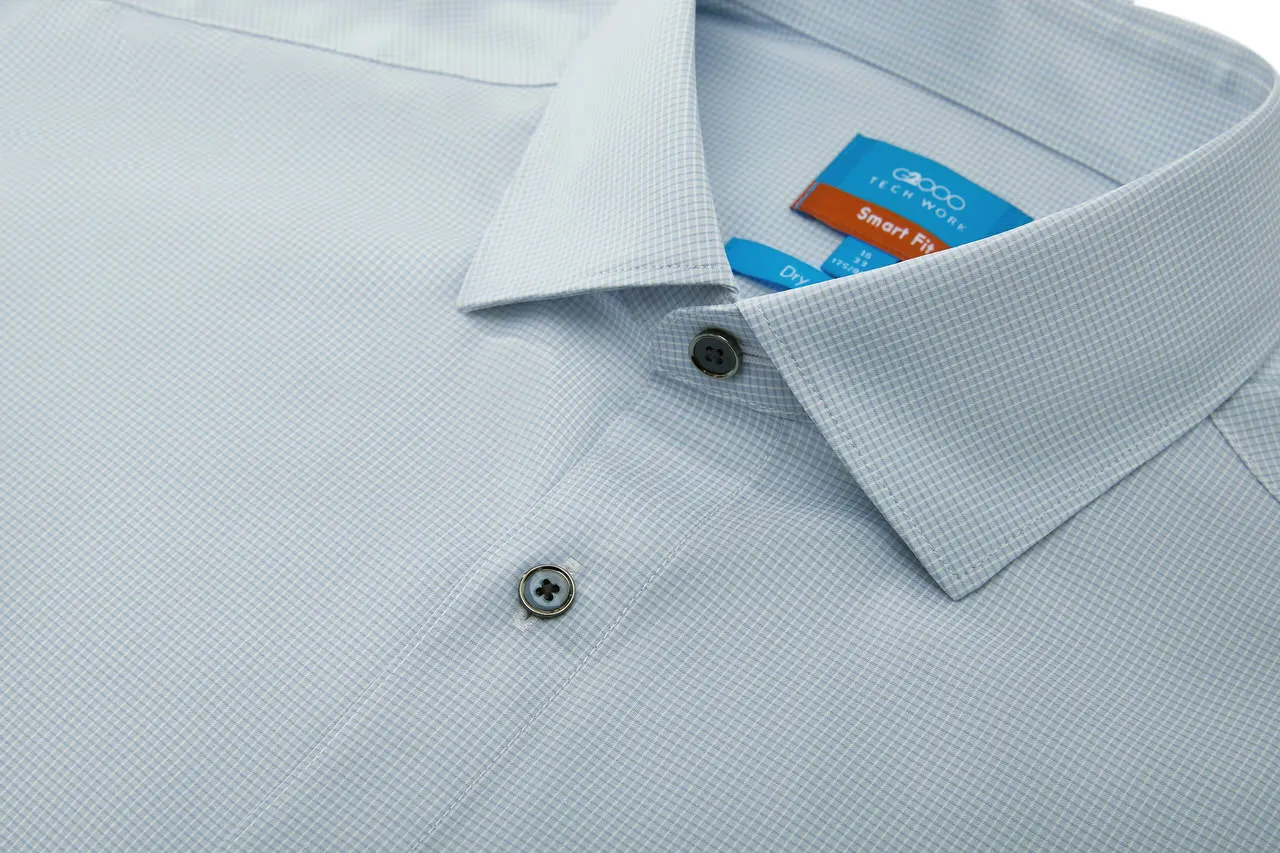 Dry Wicking & Stretch Check Shirt in Smart Fit Long Sleeve