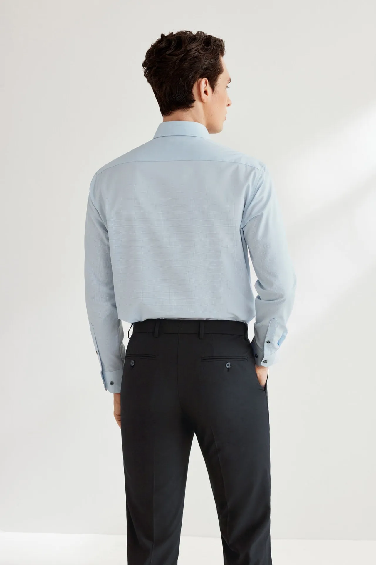 Dry Wicking & Stretch Check Shirt in Smart Fit Long Sleeve