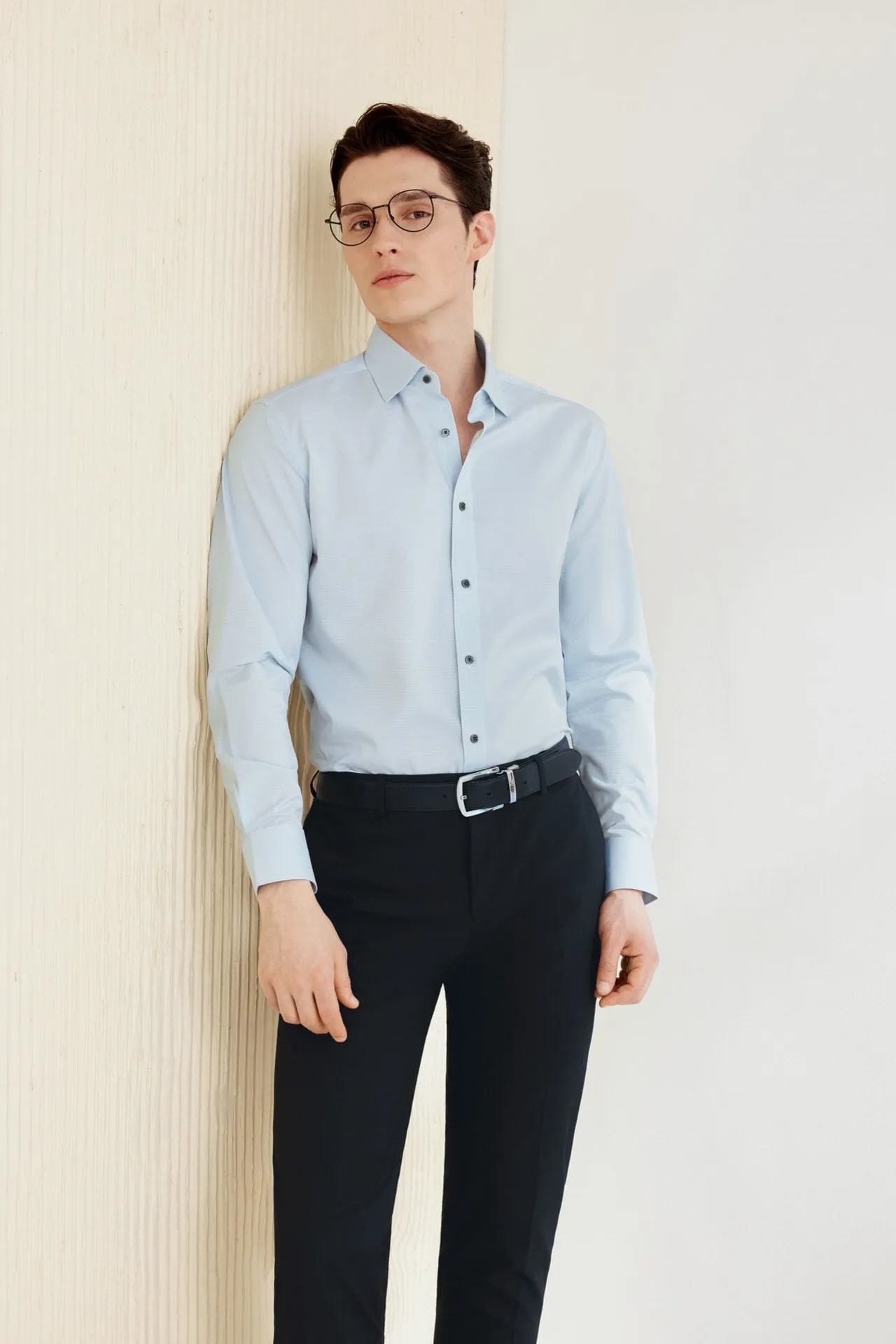 Dry Wicking & Stretch Check Shirt in Smart Fit Long Sleeve