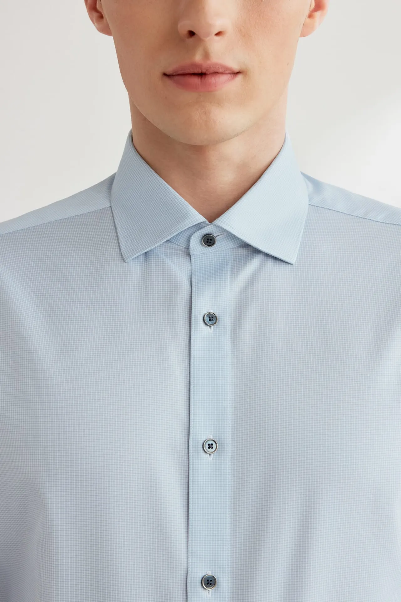 Dry Wicking & Stretch Check Shirt in Smart Fit Long Sleeve