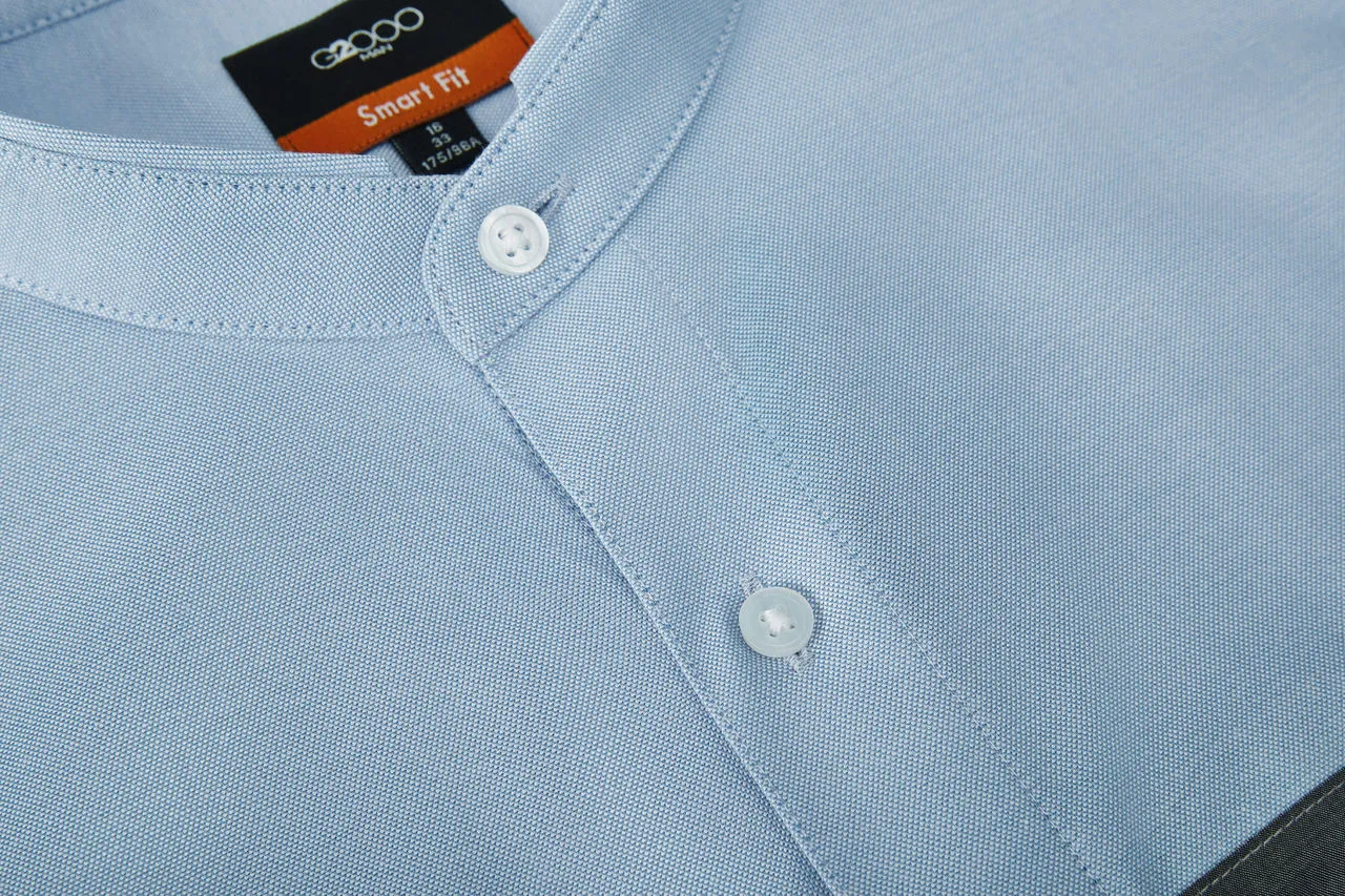 Easy Care Cotton Oxford Blocking  Casual Shirt in Smart Fit